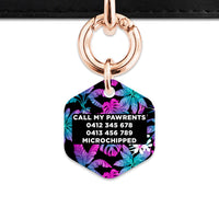 Bailey And Bone Pet Tag Tropical Neon Flowers Pet Tag