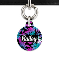 Bailey And Bone Pet Tag Tropical Neon Flowers Pet Tag