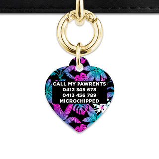 Bailey And Bone Pet Tag Tropical Neon Flowers Pet Tag