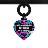 Bailey And Bone Pet Tag Tropical Neon Flowers Pet Tag