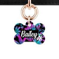 Bailey And Bone Pet Tag Tropical Neon Flowers Pet Tag