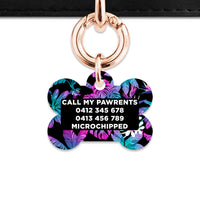 Bailey And Bone Pet Tag Tropical Neon Flowers Pet Tag