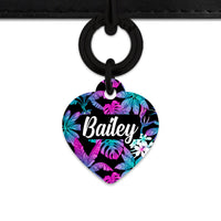 Bailey And Bone Pet Tag Tropical Neon Flowers Pet Tag