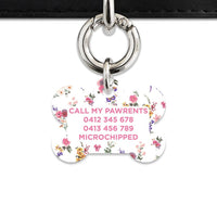 Bailey And Bone Pet Tag Vintage Garden Flowers Pet Tag
