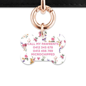 Bailey And Bone Pet Tag Vintage Garden Flowers Pet Tag