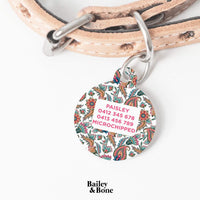 Bailey And Bone Pet Tag Vintage Paisley Pattern Pet Tag