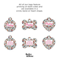 Bailey And Bone Pet Tag Vintage Paisley Pattern Pet Tag