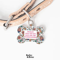 Bailey And Bone Pet Tag Vintage Paisley Pattern Pet Tag