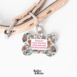 Bailey And Bone Pet Tag Vintage Paisley Pattern Pet Tag