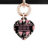 Bailey And Bone Pet Tag Vintage Pink Flowers Pet Tag