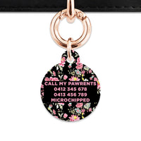 Bailey And Bone Pet Tag Vintage Pink Flowers Pet Tag