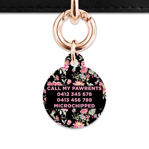 Bailey And Bone Pet Tag Vintage Pink Flowers Pet Tag