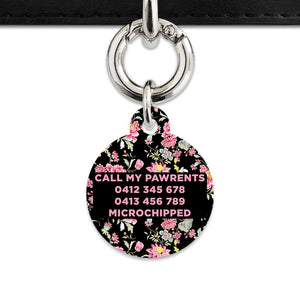 Bailey And Bone Pet Tag Vintage Pink Flowers Pet Tag