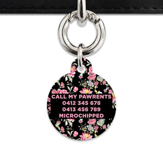 Bailey And Bone Pet Tag Vintage Pink Flowers Pet Tag