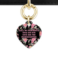 Bailey And Bone Pet Tag Vintage Pink Flowers Pet Tag