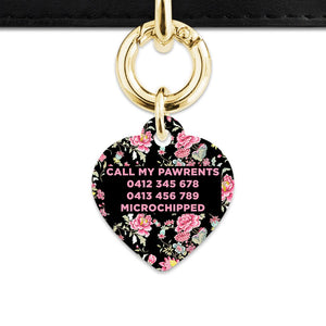 Bailey And Bone Pet Tag Vintage Pink Flowers Pet Tag