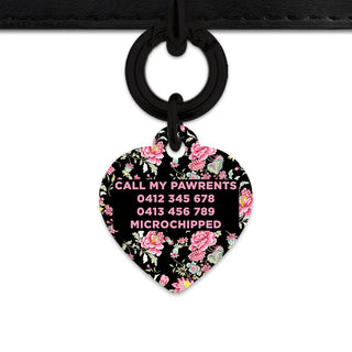 Bailey And Bone Pet Tag Vintage Pink Flowers Pet Tag