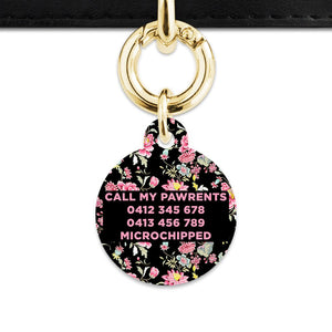 Bailey And Bone Pet Tag Vintage Pink Flowers Pet Tag