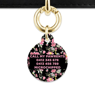 Bailey And Bone Pet Tag Vintage Pink Flowers Pet Tag