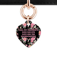 Bailey And Bone Pet Tag Vintage Pink Flowers Pet Tag