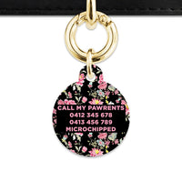 Bailey And Bone Pet Tag Vintage Pink Flowers Pet Tag