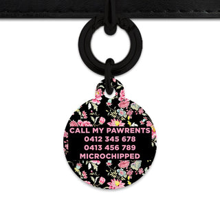 Bailey And Bone Pet Tag Vintage Pink Flowers Pet Tag