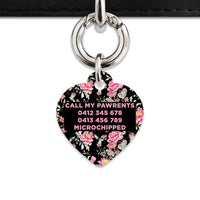 Bailey And Bone Pet Tag Vintage Pink Flowers Pet Tag