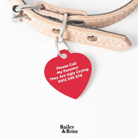 Bailey And Bone Pet Tag Vintage Red Roses Pet Tag