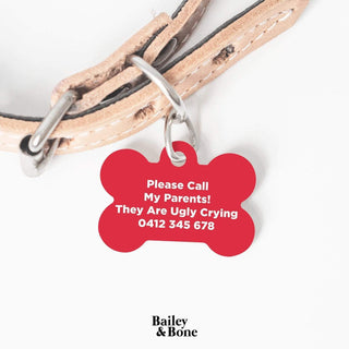 Bailey And Bone Pet Tag Vintage Red Roses Pet Tag