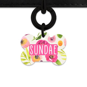 Bailey And Bone Pet Tag Watercolour Garden Flowers Pet Tag
