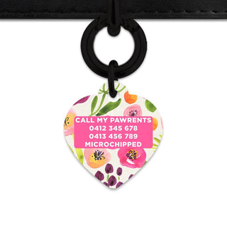 Bailey And Bone Pet Tag Watercolour Garden Flowers Pet Tag