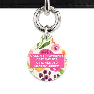 Bailey And Bone Pet Tag Watercolour Garden Flowers Pet Tag
