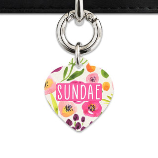 Bailey And Bone Pet Tag Watercolour Garden Flowers Pet Tag