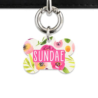 Bailey And Bone Pet Tag Watercolour Garden Flowers Pet Tag