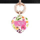 Bailey And Bone Pet Tag Watercolour Garden Flowers Pet Tag