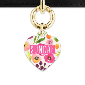 Bailey And Bone Pet Tag Watercolour Garden Flowers Pet Tag