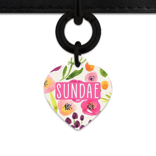 Bailey And Bone Pet Tag Watercolour Garden Flowers Pet Tag