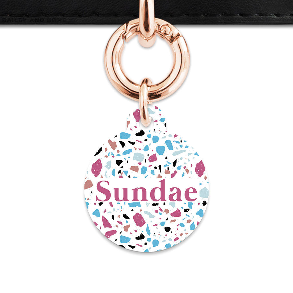 Bailey And Bone Pet Tag White Pastel Terrazzo Pet Tag