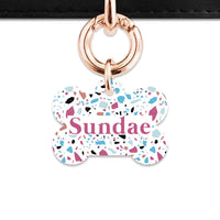 Bailey And Bone Pet Tag White Pastel Terrazzo Pet Tag