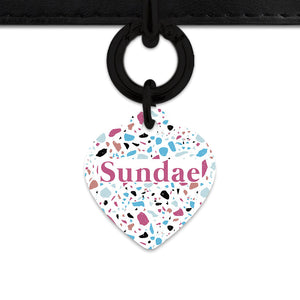 Bailey And Bone Pet Tag White Pastel Terrazzo Pet Tag