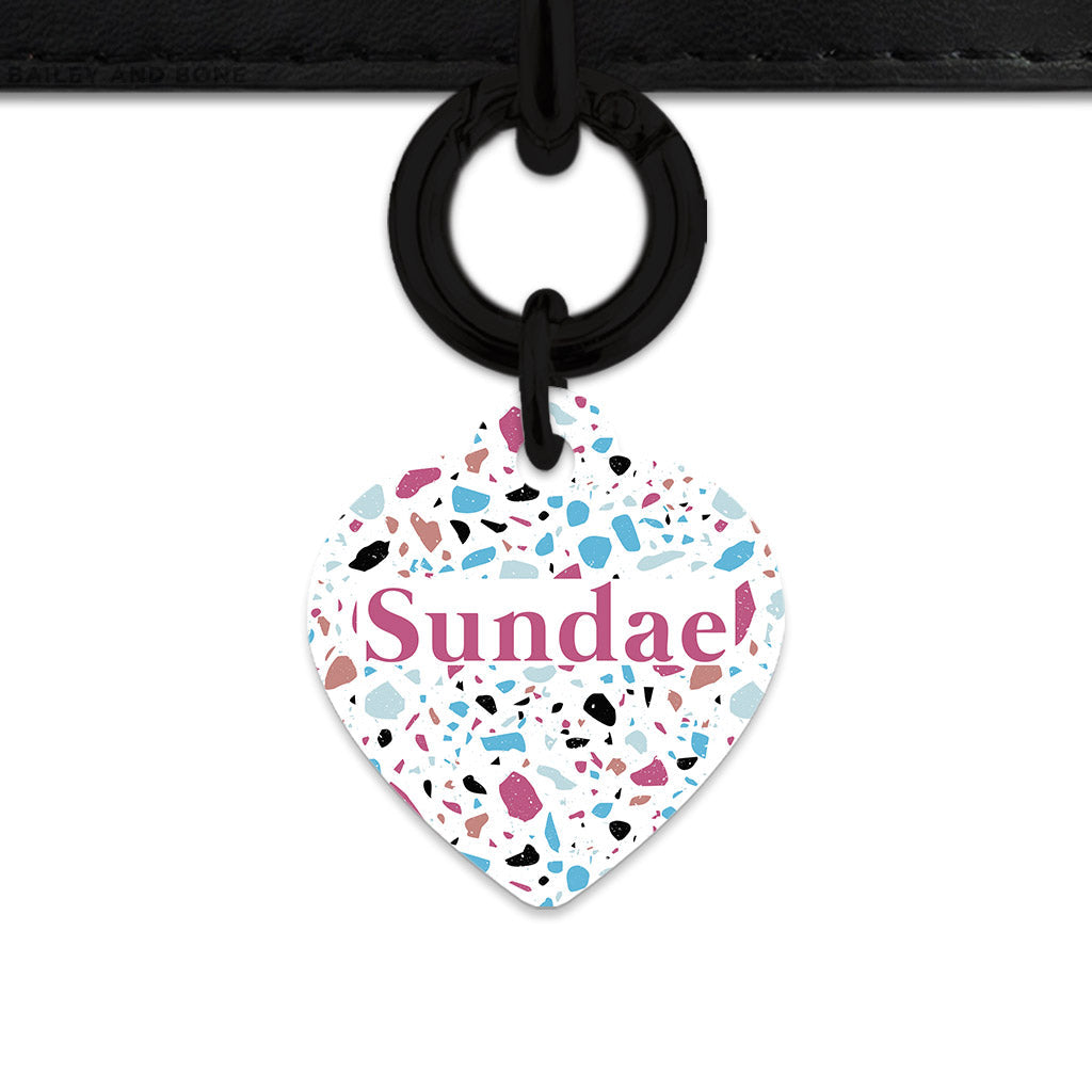 Bailey And Bone Pet Tag White Pastel Terrazzo Pet Tag