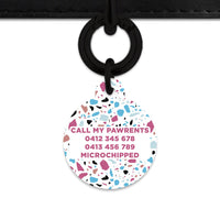 Bailey And Bone Pet Tag White Pastel Terrazzo Pet Tag