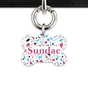 Bailey And Bone Pet Tag White Pastel Terrazzo Pet Tag
