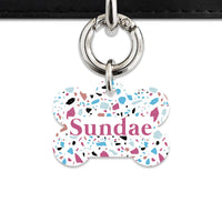 Bailey And Bone Pet Tag White Pastel Terrazzo Pet Tag