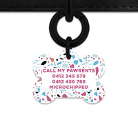 Bailey And Bone Pet Tag White Pastel Terrazzo Pet Tag