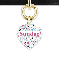 Bailey And Bone Pet Tag White Pastel Terrazzo Pet Tag