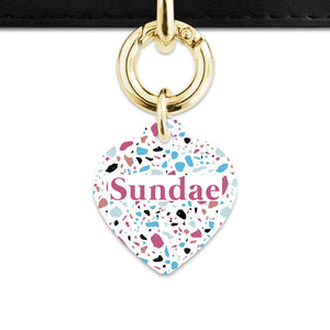 Bailey And Bone Pet Tag White Pastel Terrazzo Pet Tag