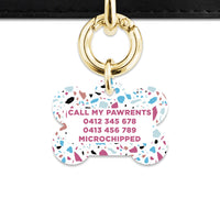Bailey And Bone Pet Tag White Pastel Terrazzo Pet Tag