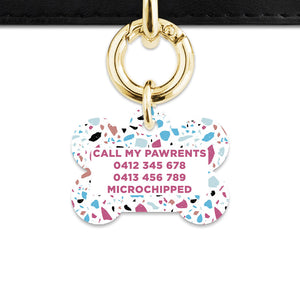 Bailey And Bone Pet Tag White Pastel Terrazzo Pet Tag