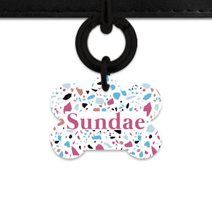 Bailey And Bone Pet Tag White Pastel Terrazzo Pet Tag